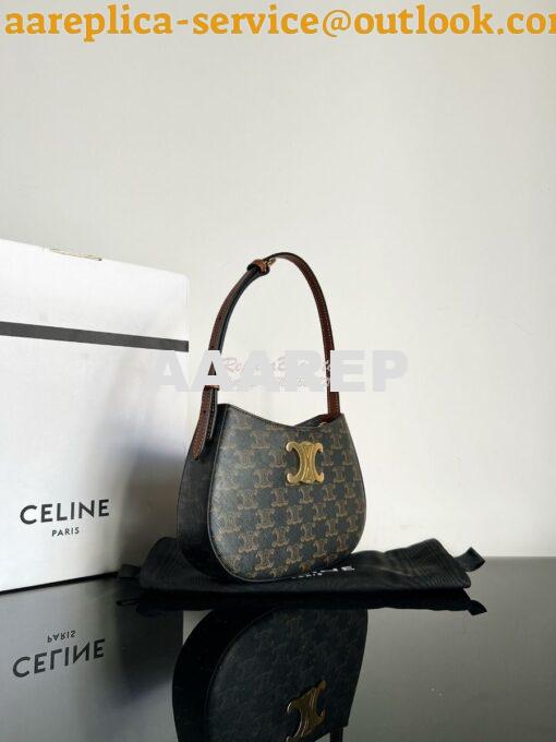 Replica Celine Medium Tilly Bag In Triomphe Canvas And Calfskin 115702 2