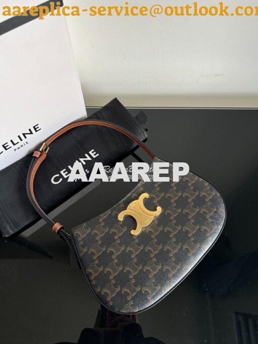 Replica Celine Medium Tilly Bag In Triomphe Canvas And Calfskin 115702 3