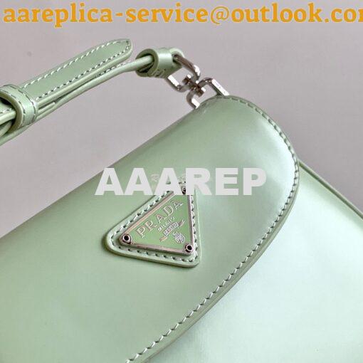 Replica Prada Cleo Brushed Leather Mini Bag 1BH188 Aqua 5