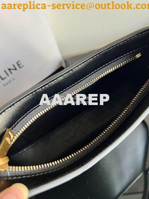 Replica Celine Medium Tilly Bag In Shiny Calfskin 115703B Black 15