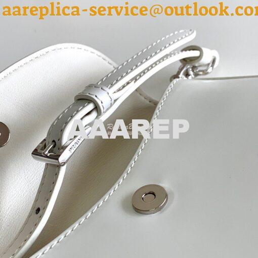 Replica Prada Cleo Brushed Leather Mini Bag 1BH188 White 7