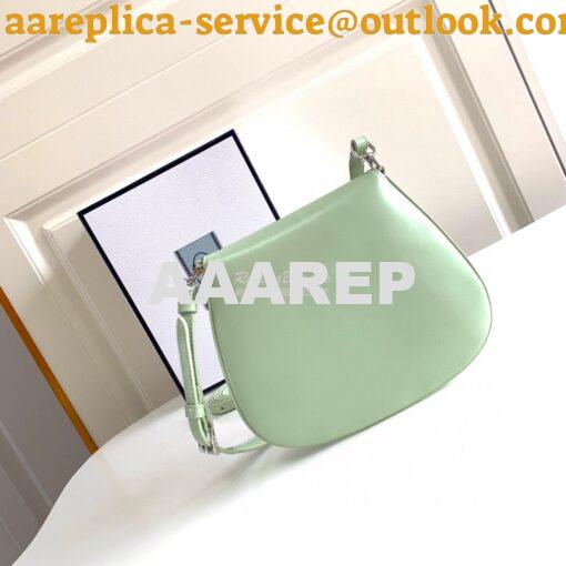 Replica Prada Cleo Brushed Leather Mini Bag 1BH188 Aqua 10