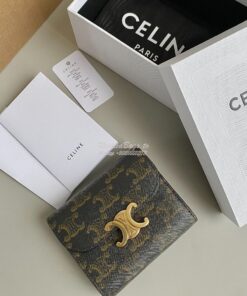 Replica CELINE SMALL WALLET TRIOMPHE IN TRIOMPHE CANVAS TAN