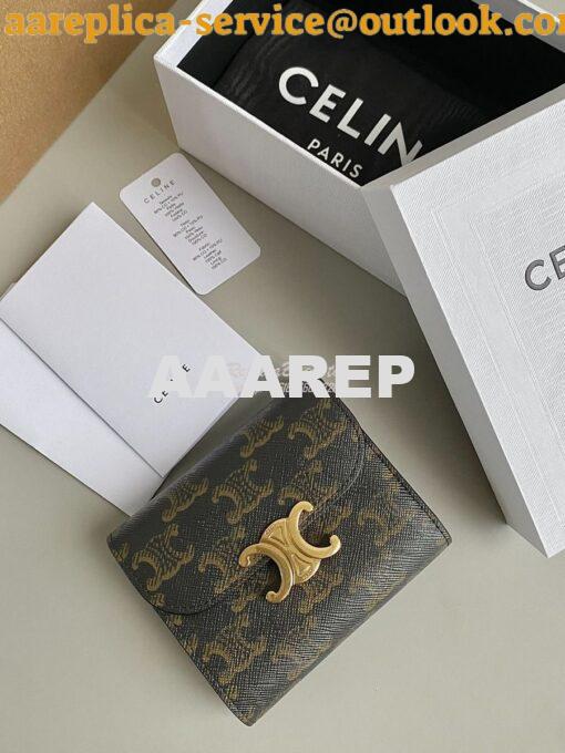 Replica CELINE SMALL WALLET TRIOMPHE IN TRIOMPHE CANVAS TAN