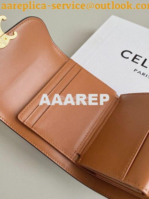 Replica CELINE SMALL WALLET TRIOMPHE IN TRIOMPHE CANVAS TAN 6