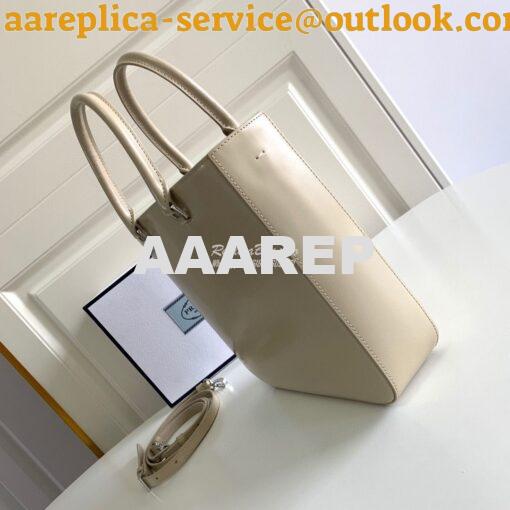 Replica Prada Brushed Leather Tote Bag 1BA330 1BA331 Beige 4