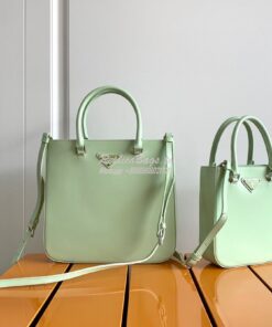 Replica Prada Brushed Leather Tote Bag 1BA330 1BA331 Aqua