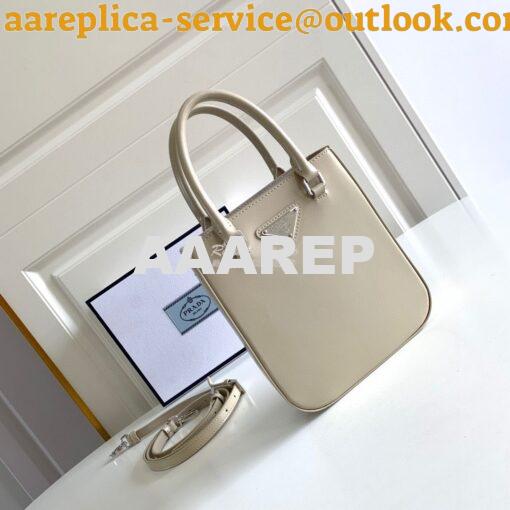 Replica Prada Brushed Leather Tote Bag 1BA330 1BA331 Beige 10