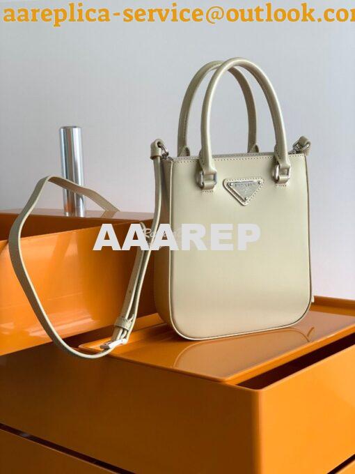 Replica Prada Brushed Leather Tote Bag 1BA330 1BA331 Beige 11