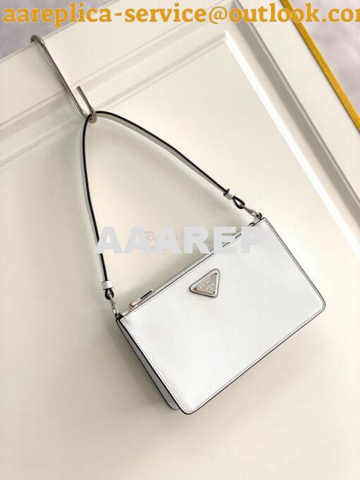 Replica Prada Brushed Leather Mini-bag 1BC155 White 2