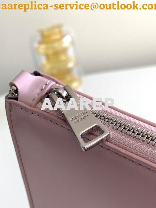 Replica Prada Brushed Leather Mini-bag 1BC155 Alabaster Pink 5