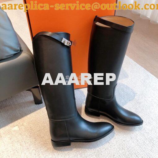 Replica Hermes Jumping Boot in Box calfskin H042138Z Black 9