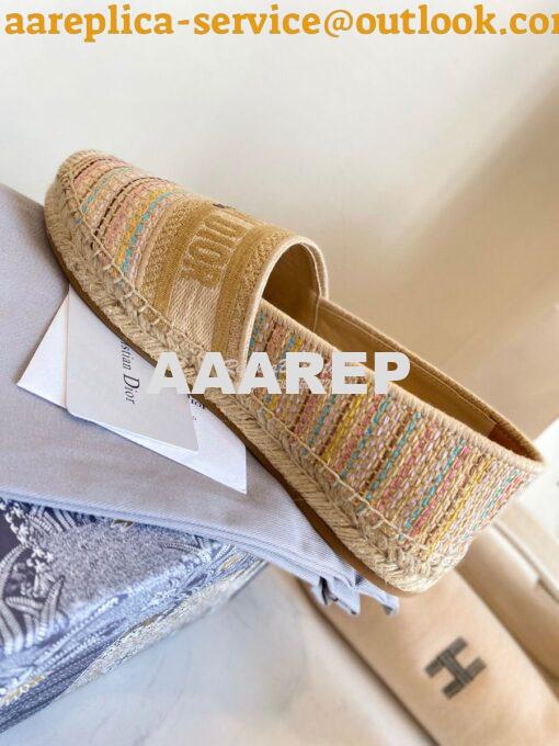 Replica Dior Granville Espadrille Multicolour D-Stripes Embroidered Co 7