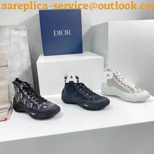 Replica Dior B28 Men/Women High-Top Sneaker Black Dior Oblique Jacquar