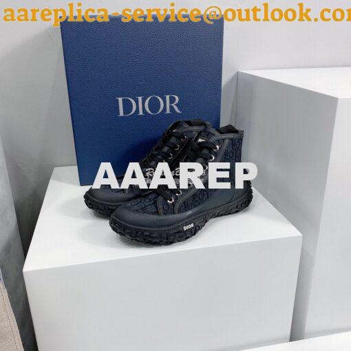 Replica Dior B28 Men/Women High-Top Sneaker Black Dior Oblique Jacquar 4