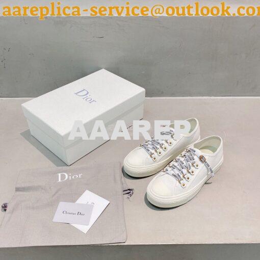 Replica Dior Walk'N'Dior Sneaker White Cotton Canvas KCK177