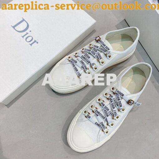 Replica Dior Walk'N'Dior Sneaker White Cotton Canvas KCK177 2