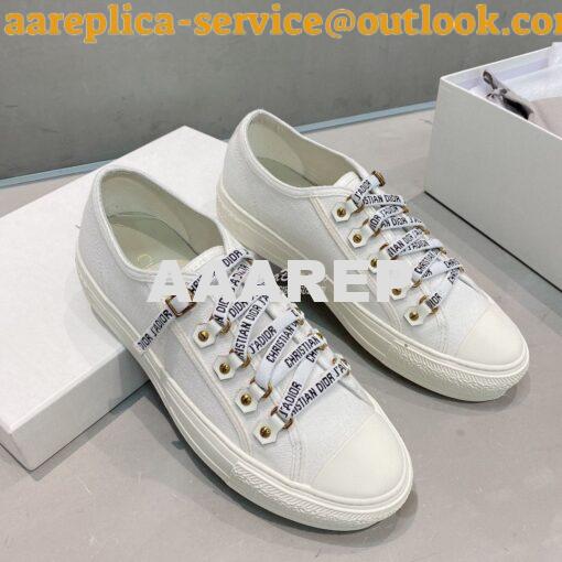 Replica Dior Walk'N'Dior Sneaker White Cotton Canvas KCK177 3