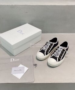 Replica Dior Walk'N'Dior Sneaker Black Cotton Canvas KCK177