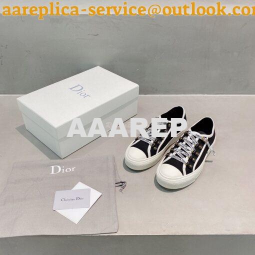 Replica Dior Walk'N'Dior Sneaker Black Cotton Canvas KCK177