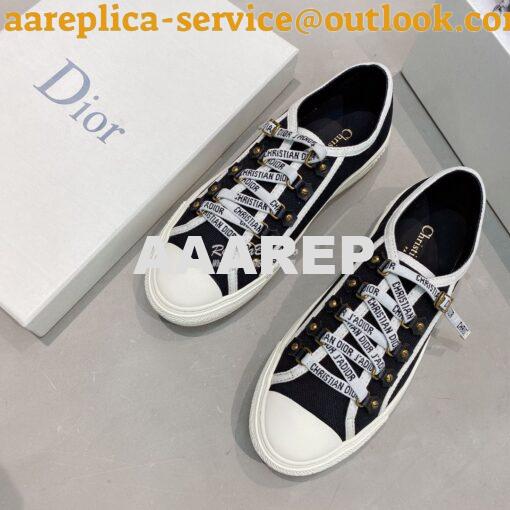 Replica Dior Walk'N'Dior Sneaker Black Cotton Canvas KCK177 2