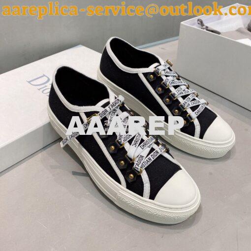 Replica Dior Walk'N'Dior Sneaker Black Cotton Canvas KCK177 3