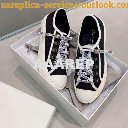 Replica Dior Walk'N'Dior Sneaker Black Cotton Canvas KCK177 4