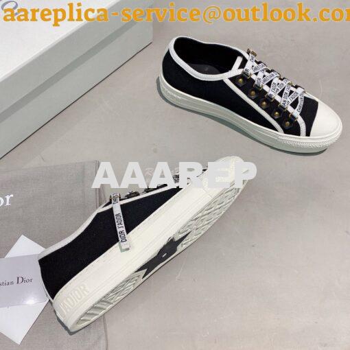 Replica Dior Walk'N'Dior Sneaker Black Cotton Canvas KCK177 6