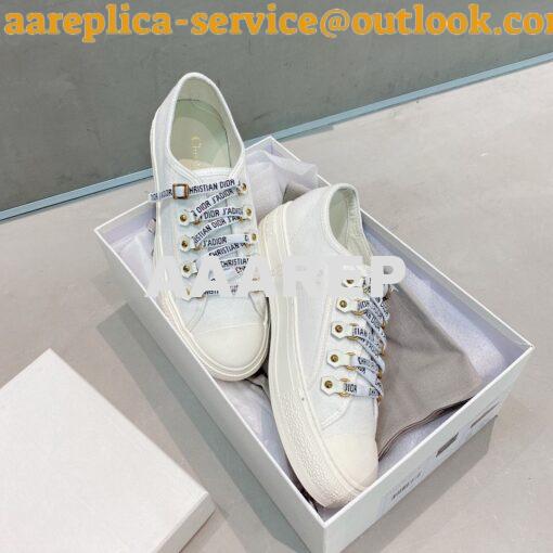 Replica Dior Walk'N'Dior Sneaker White Cotton Canvas KCK177 7