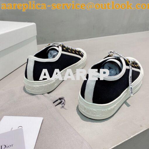 Replica Dior Walk'N'Dior Sneaker Black Cotton Canvas KCK177 7