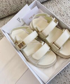 Replica Dior DiorAct Sandals White Lambskin KCQ547 2