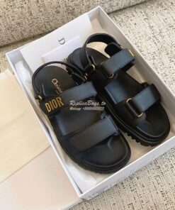 Replica Dior DiorAct Sandals Black Lambskin KCQ547