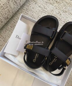 Replica Dior DiorAct Sandals Black Lambskin KCQ547 2