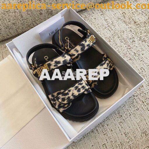 Replica Dior DiorAct Sandals Beige Multicolor Mizza Printed Technical