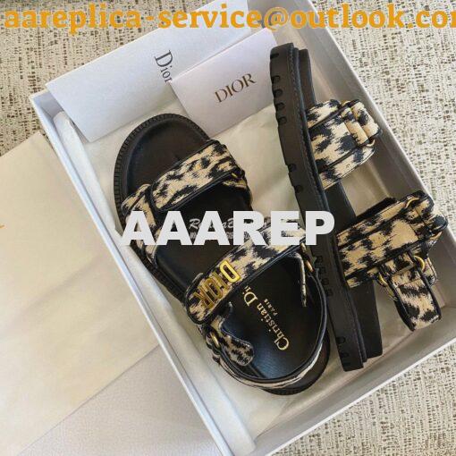 Replica Dior DiorAct Sandals Beige Multicolor Mizza Printed Technical 5