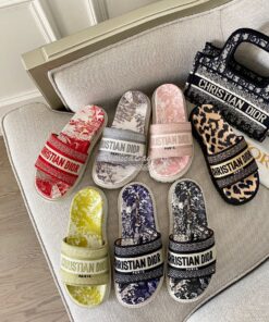 Replica Dior Dway Slide Embroidered Cotton KCQ550 ii