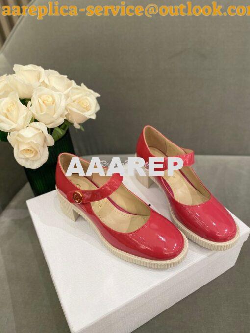 Replica Dior D-Doll Pump Pink Shiny Calfskin KCP909 2