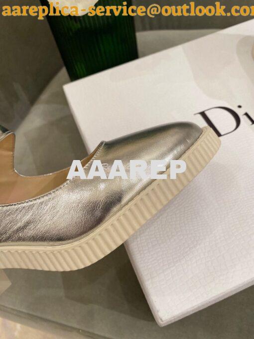 Replica Dior D-Doll Pump Metallic Silver Shiny Calfskin KCP909 8