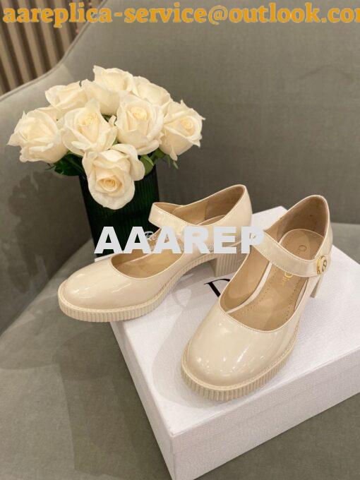 Replica Dior D-Doll Pump White Shiny Calfskin KCP909 3