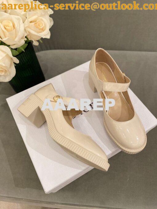 Replica Dior D-Doll Pump White Shiny Calfskin KCP909 4