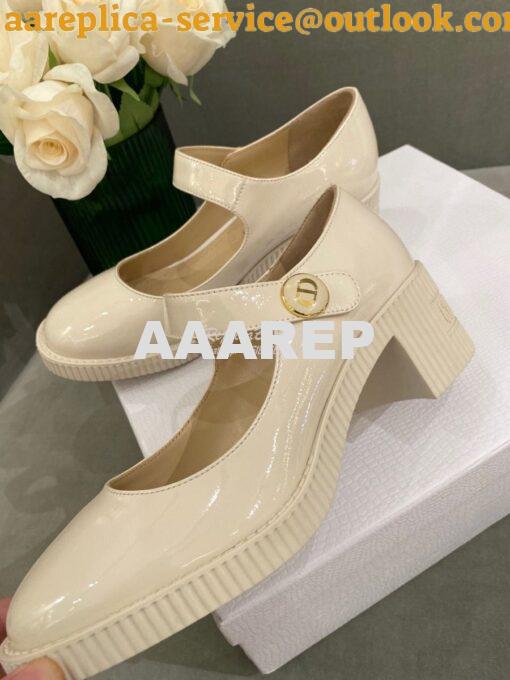 Replica Dior D-Doll Pump White Shiny Calfskin KCP909 5