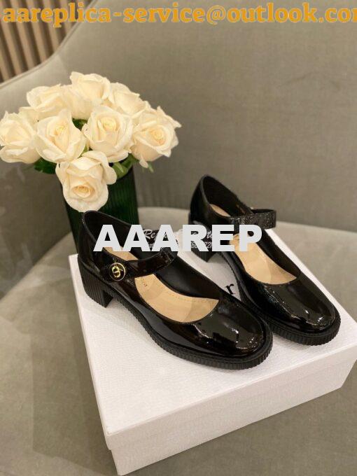 Replica Dior D-Doll Pump Black Shiny Calfskin KCP909 2