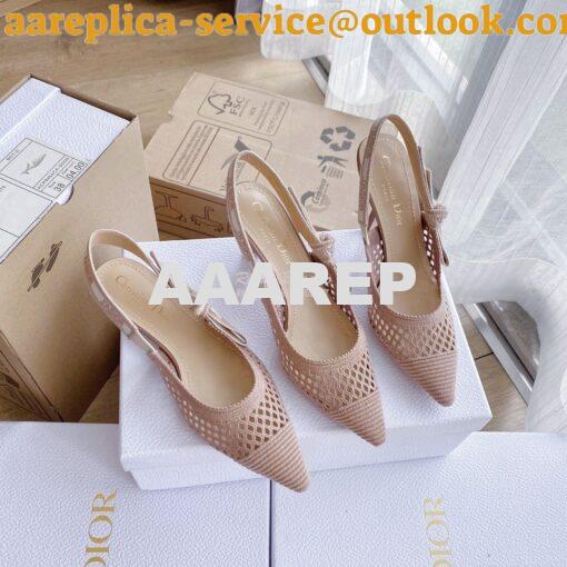 Replica Dior J'adior Slingback Pump Black Nude Embroidery KCP882