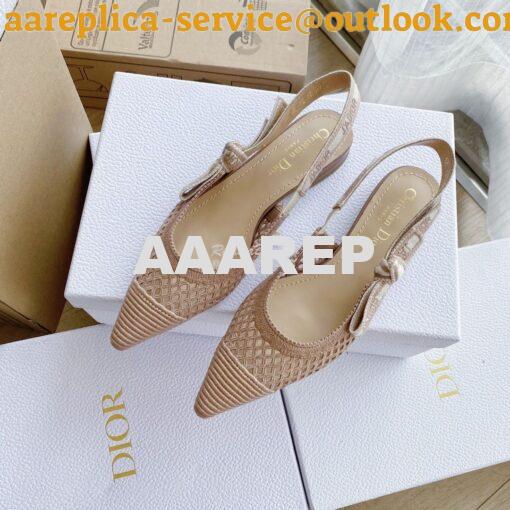 Replica Dior J'adior Slingback Pump Black Nude Embroidery KCP882 3