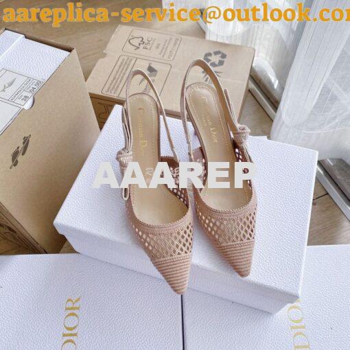 Replica Dior J'adior Slingback Pump Black Nude Embroidery KCP882 7