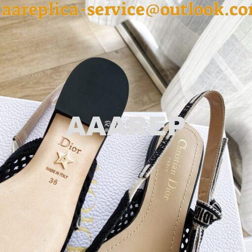 Replica Dior J'adior Slingback Pump Black Mesh Embroidery KCP882 6