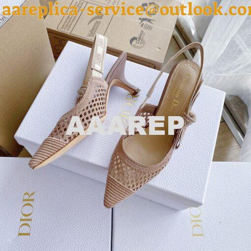 Replica Dior J'adior Slingback Pump Black Nude Embroidery KCP882 8