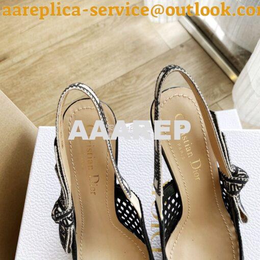 Replica Dior J'adior Slingback Pump Black Mesh Embroidery KCP882 13