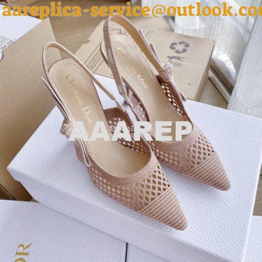 Replica Dior J'adior Slingback Pump Black Nude Embroidery KCP882 12