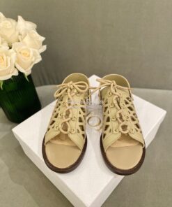 Replica Dior D-Trap Sandals Beige Matte Calfskin KCQ510